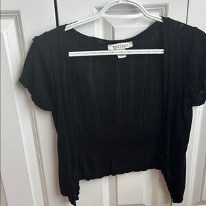White House Black Market Black Knit Crop Top